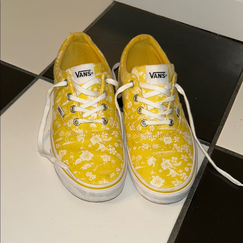 Vans Yellow Floral Women's Sneakers